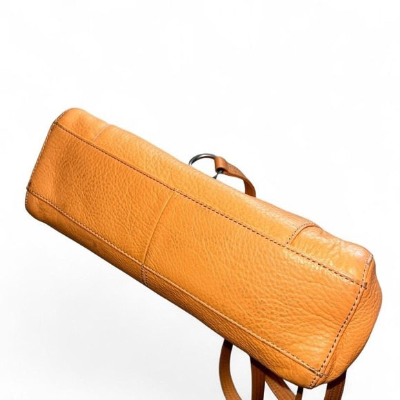 Stone Mountain Leather Purse Orange Satchel Storage Pockets - Picture 4 of 7